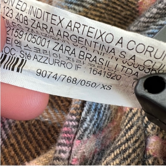 ZARA oversized plaid button up over shirt jacket size XS - Picture 16 of 16